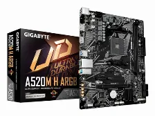 Tarjeta Madre Gigabyte A520m H Argb Socket Am4, 2 Ddr4-sdram, Micro Atx, Wifi No